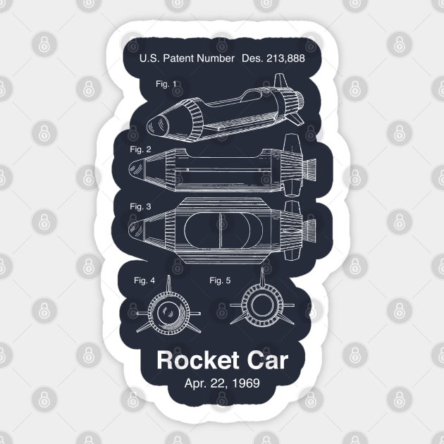 Rocket Car Patent Shirt Sticker by retrocot